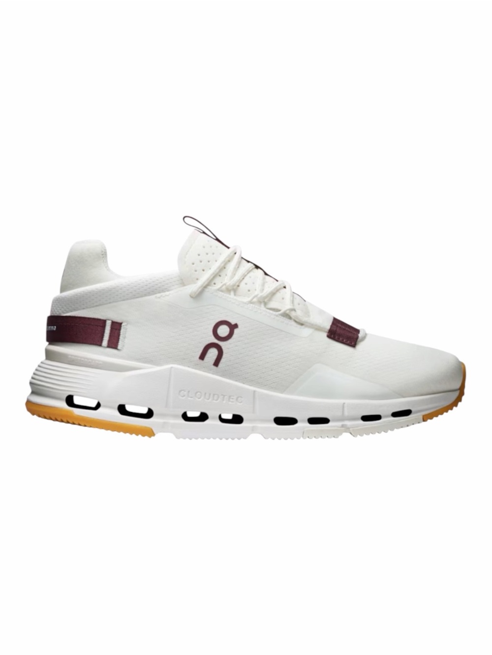 On Cloudnova 2 White Burgundy Women’s Sneakers Size 10.5